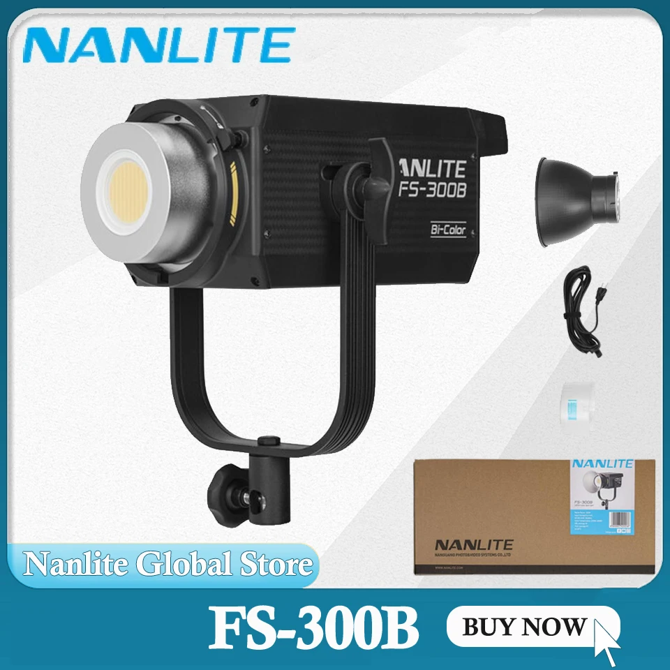 

Nanlite FS-300B Bi-color 350W 2700K-6500K COB Видеосвет для фото- и видеосъемки, студийного освещения и прямых трансляций на открытом воздухе