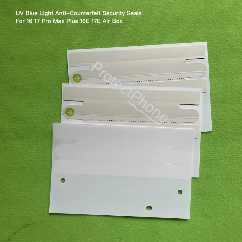 4-5 Sets UV Blue Light Anti Counterfeit Seals Tamper Evident Labels For 16‑18 Pro Max Plus E Air Duo Box Retail Repair Packaging