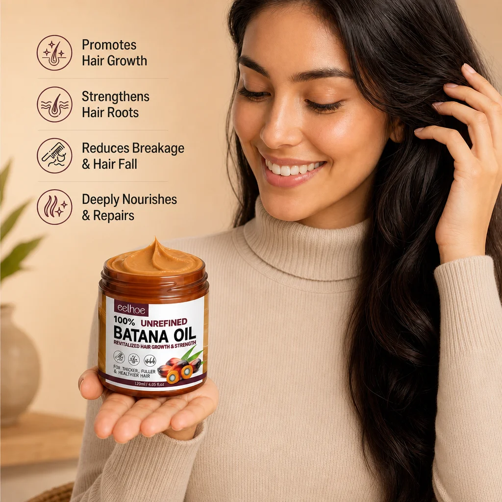Unrefined Batana Oil Hair Mask Revitalize Hair Growth Strengthen Thicker Fuller Hair Nourish Scalp Repair Damaged Hair Cream