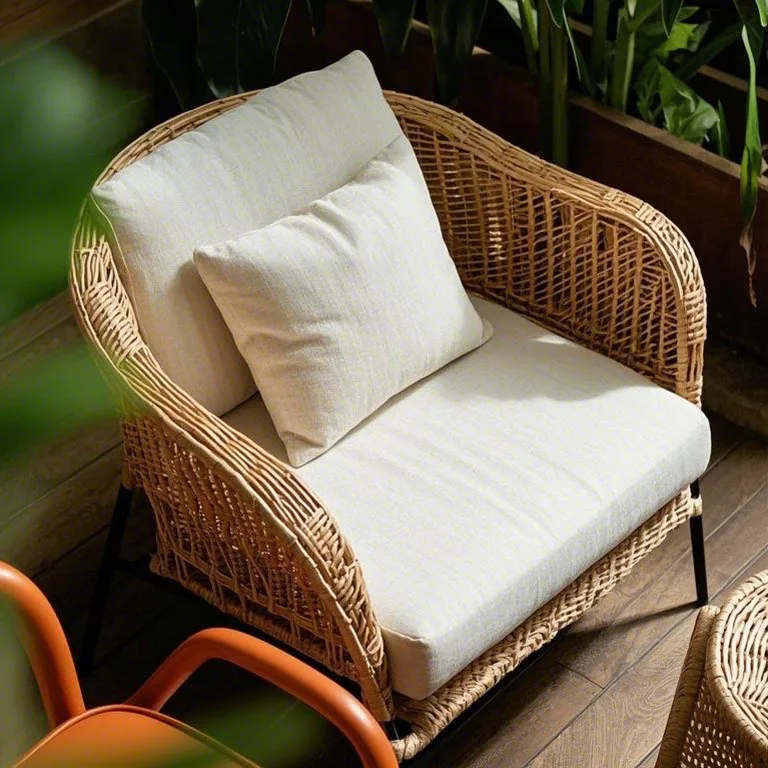 

Rattan chair cushion, courtyard lounge , outdoor beach, bamboo stool, seat , waterproof and sunscreen