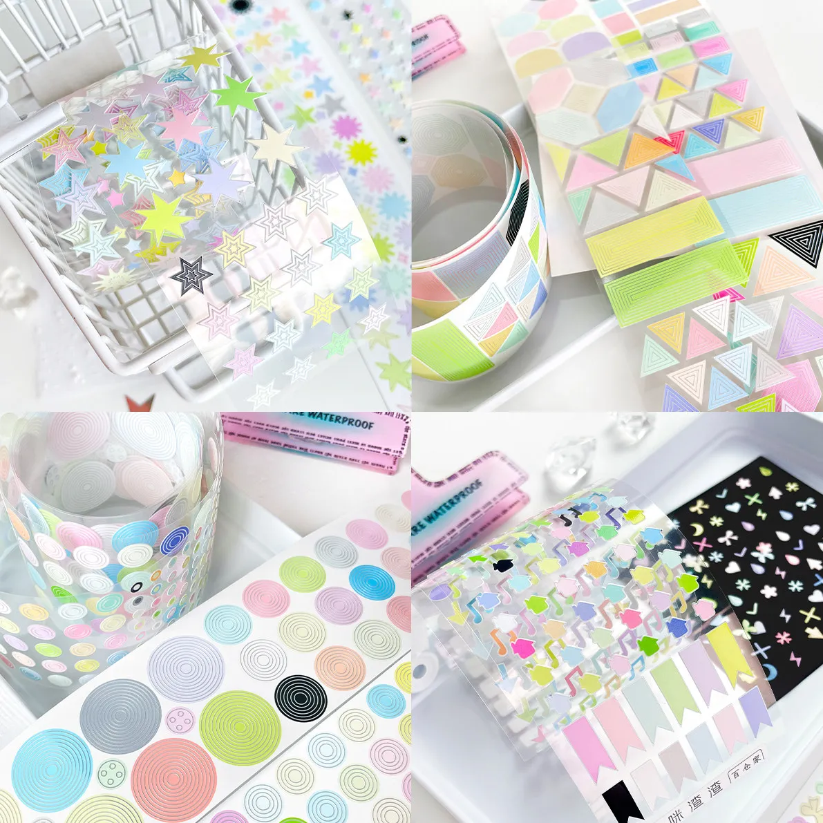 New Flash Sand Cutting Die Versatile Basic Model Circle Flash Star Grid Frame Mi Slag Baicangjia Journal Washi Tape Sticker