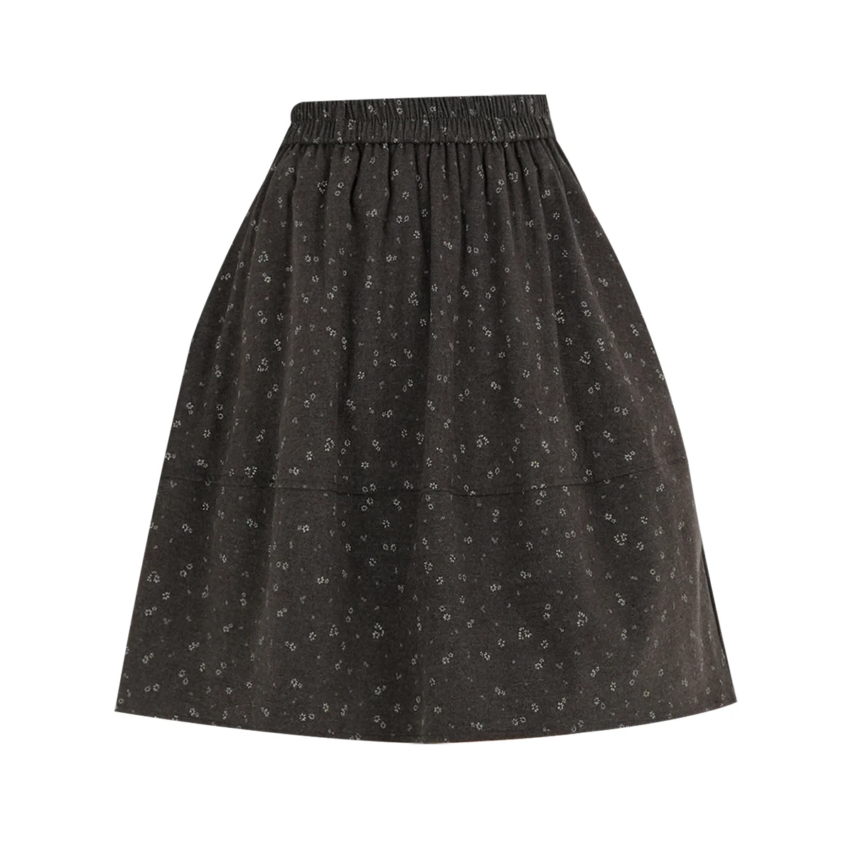 Elastic Waist Retro Floral A-Line Puffy Skirt for Women Fall Winter 2026 New Design High-Waist Slim Bubble Hem Skirt