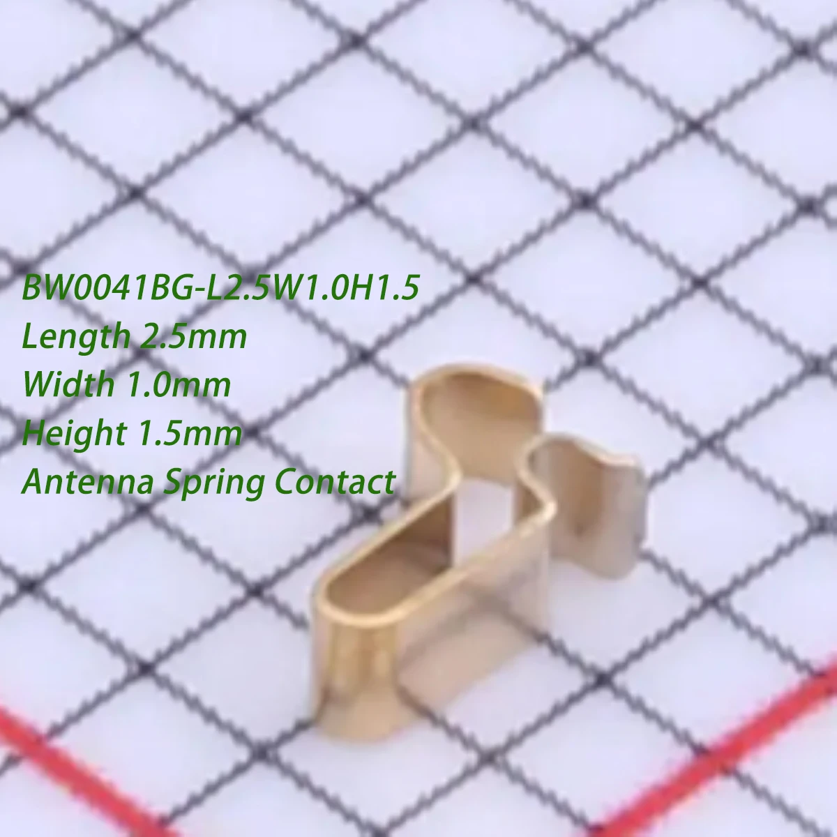 100Pcs Bw0041Bg-L2.5W1.0H1.5 Semi-Gilded Length 2.5mm Width 1.0mm Height 1.5mm 2.5X1X1.5Mm Stainless Steel Sus 301 New Original Smd Antenna Spring Contact