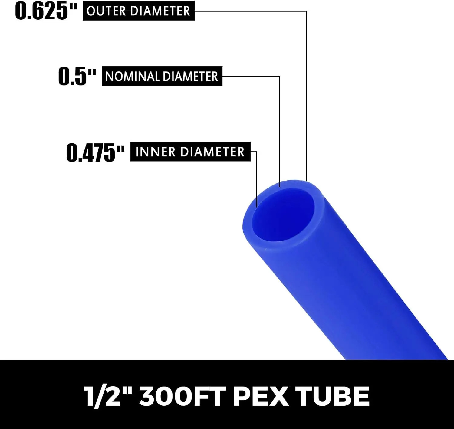 Oxygen-Barrier PEX Tubing 300Ft Red + 300Ft Blue 1/2 Inch Radiant Floor PEX Pipe Radiant Heat Floor Heating Plumbing Cold