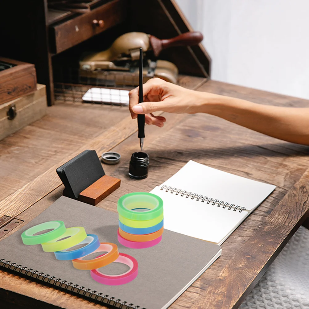 15 Rolls Clear Duct Tape Waterproof Index Sticker Fluorescence Highlighters for Annotating Books Nurse Labels