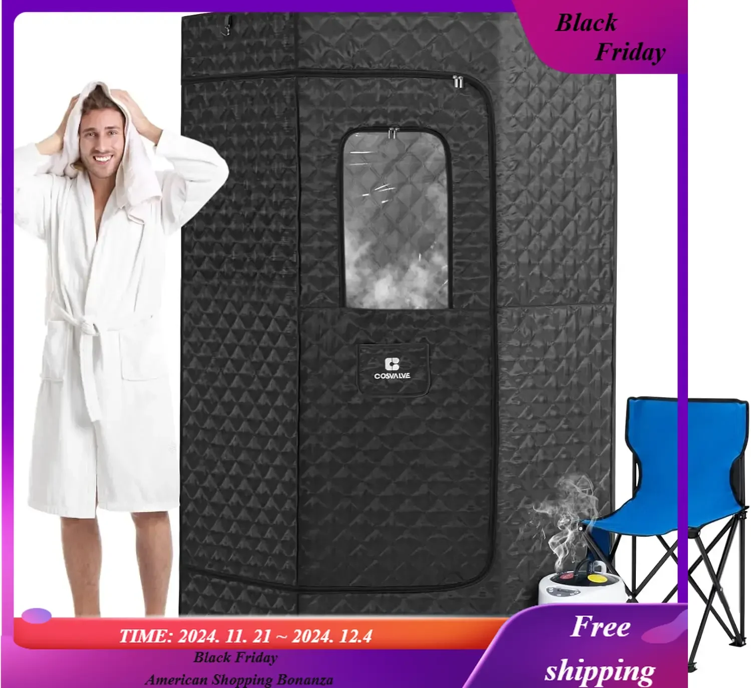 

Pentagon Sauna Tent, Sauna Box, Personal Indoor Steam Sauna Room for Relaxation