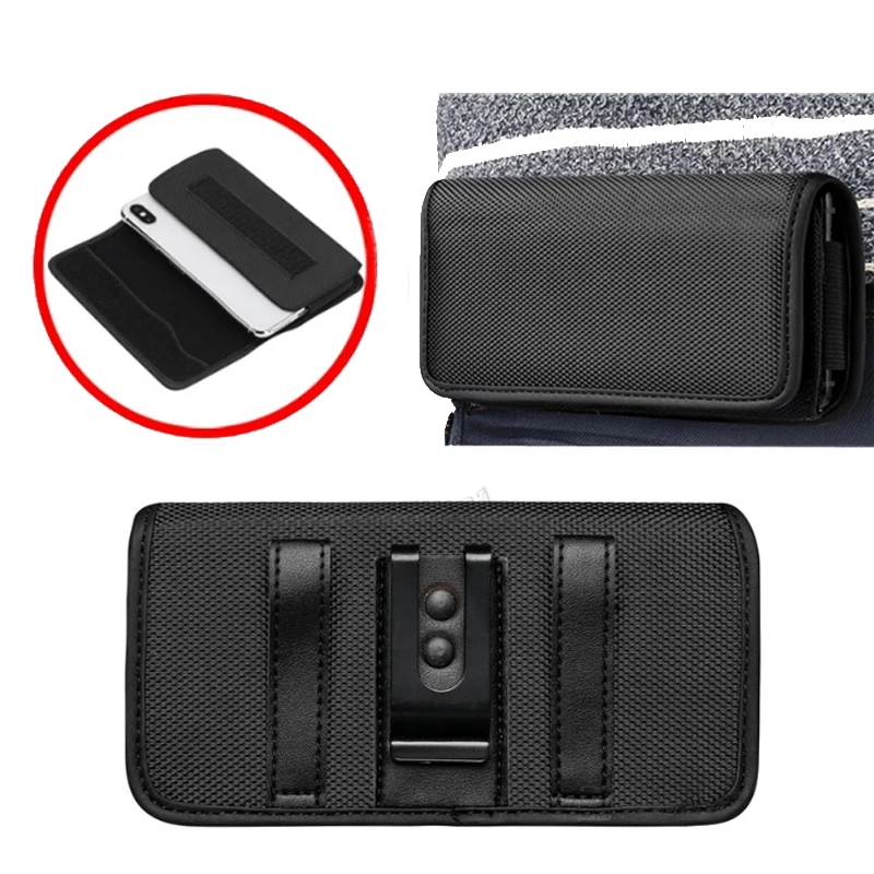 Phone Pouch Case for Kyocera DuraSport 5G Cover Holster Belt Oxford Waist Bag for Lively Jitterbug Smart 2 3 Flip Case