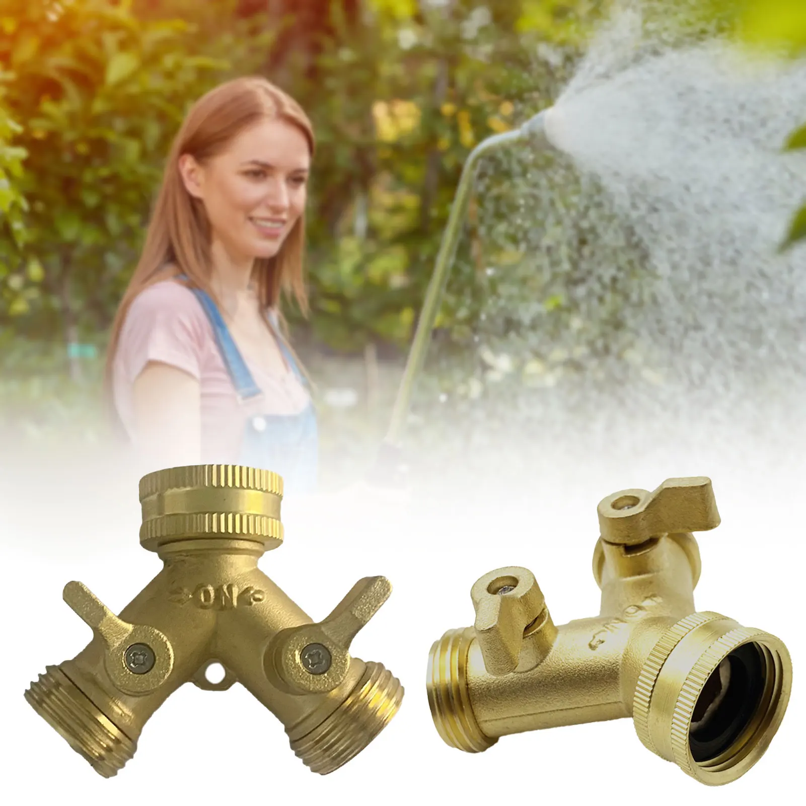 

Garden Hose Connector Multifunctional Brass Hose Splitter For Water Tap