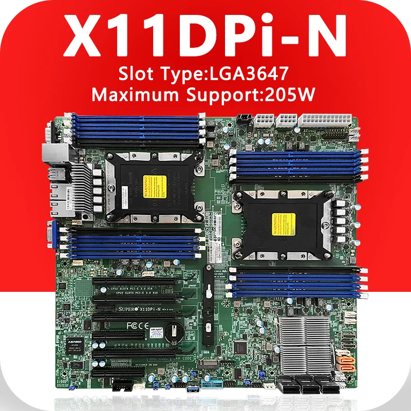 X11DPi-N Motherboard Xeon Scalable Processors LGA3647 DDR4 E-ATX 6144 6148 8176 4210R 6248 FOR C621  X11DPI N server Mainboard