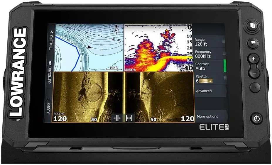 Fish Finder with Active Imaging 3-in-1 Transducer, Preloaded C-MAP Contour+ Charts and Protective Cover Bundle