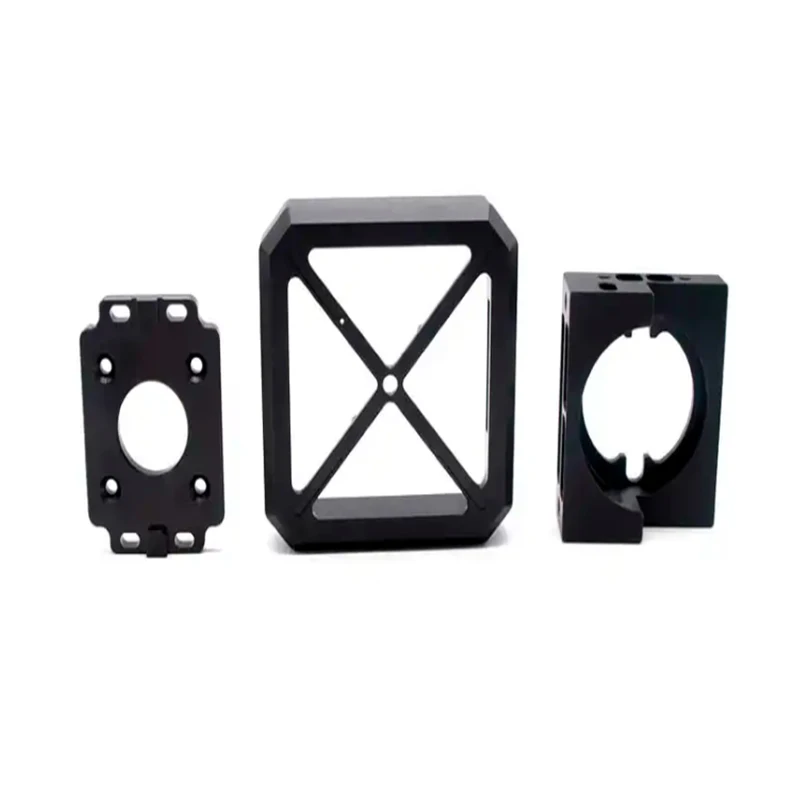 CNC Machined Aluminum Alloy Anodized Black Precision equipment Fixed Frame Industrial Parts