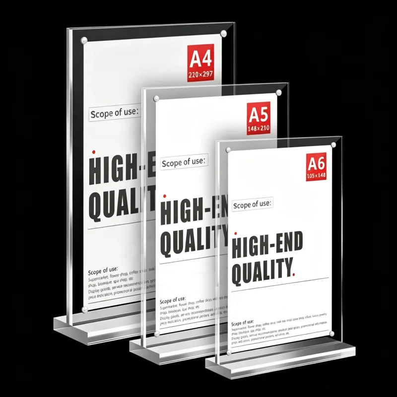 Acrylic Sign Holder Clear Double Side Menu Poster Rack For Wedding Restaurant Office Home Photo Picture Frame Display Stand