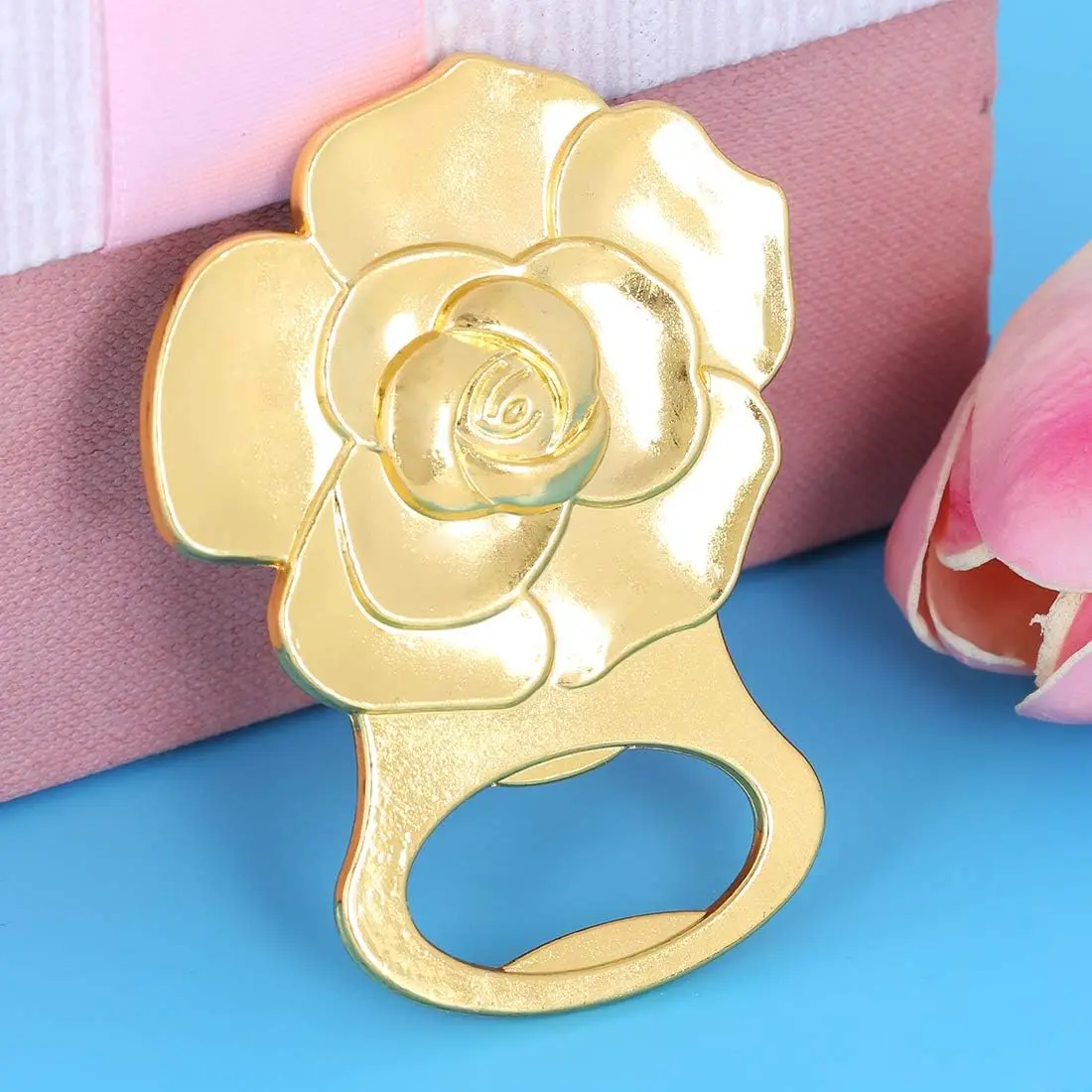 12 pcs Gold Rose Love Bottle Opener Wedding Favors Gifts with Exquisite packaging Box Wedding Gifts For Guests