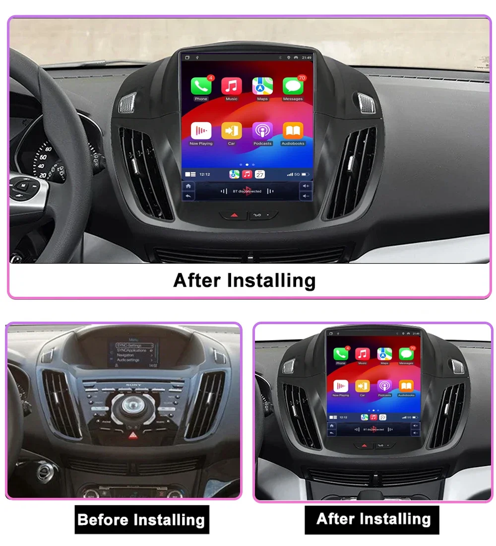 9.7 pollici Per Ford Kuga 2 Escape 3 2012 - 2019 Android 14 Auto Radio Stereo Lettore multimediale Navigazione GPS Carplay NO 2din DVD