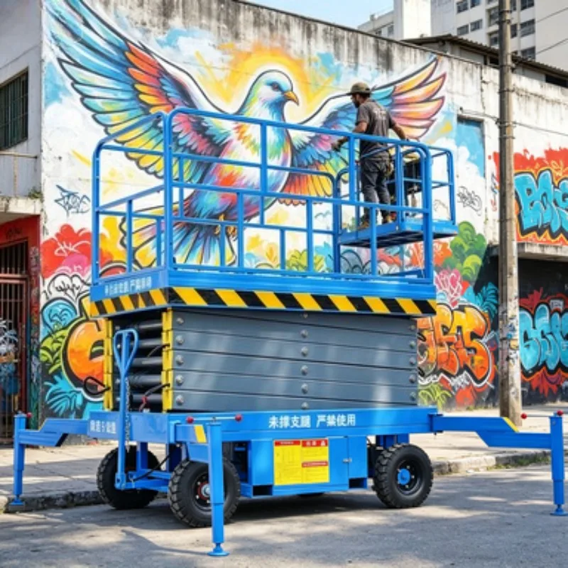 Mobile Scissor Lift Platform 8m 10m Electric Lifting Platform Self Propelled Scissor Lift Aerial Work Platform Hydraulic Lift