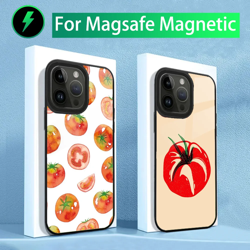 Red Tomatoes Phone Case For iPhone 15,14,13,12,11,Plus,Pro,Max Mini Magsafe Magnetic Wireless Charging