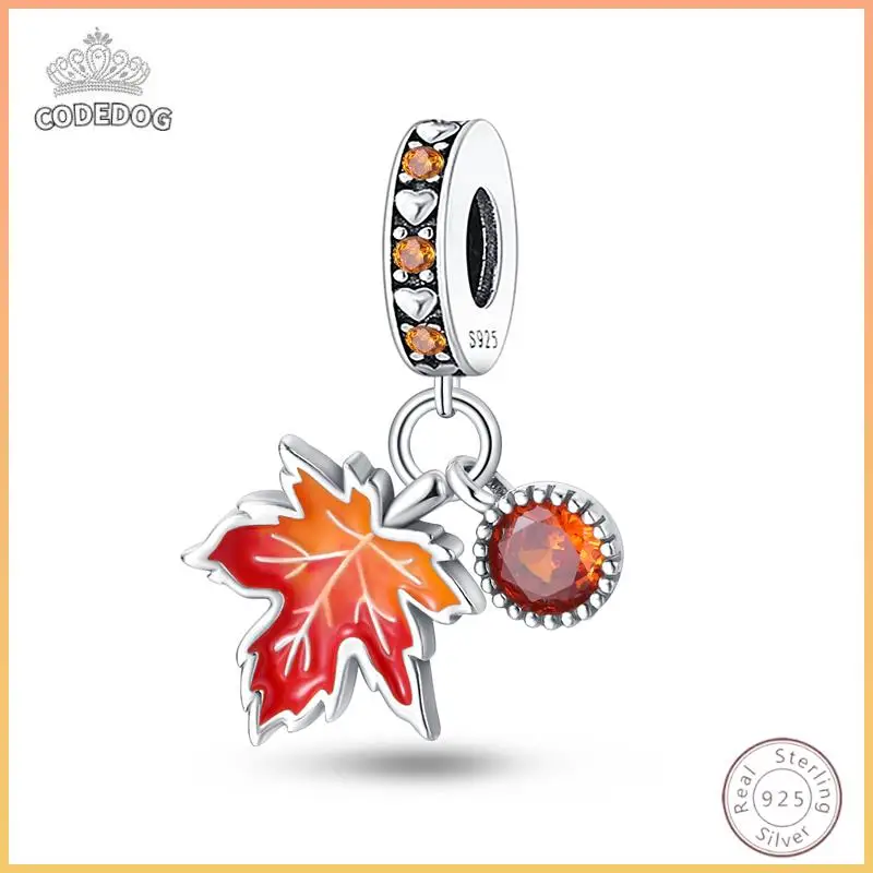 حار 100% 925 فضة مابل ليف تألق زركونيا خرز تميمة 3 مللي متر لتقوم بها بنفسك عطلة غرامة مجوهرات صنع الهدايا #1