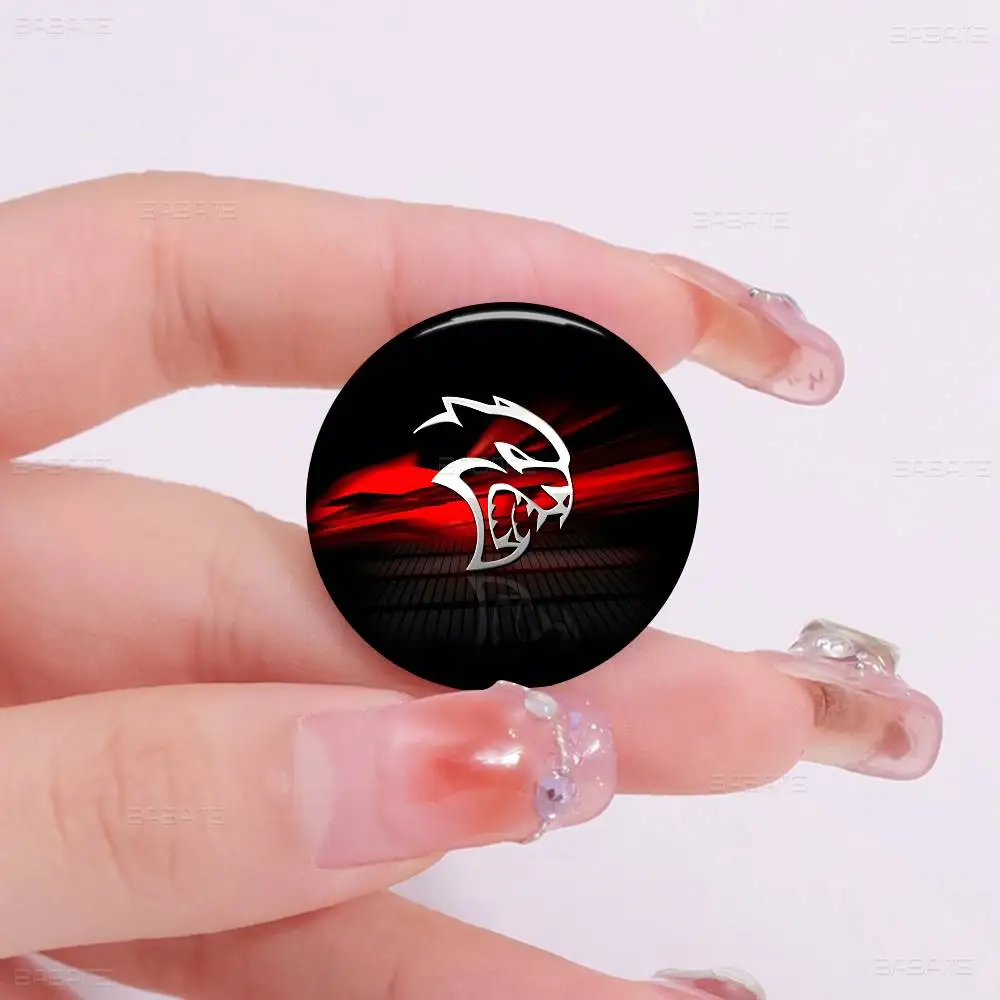 SRT Hellcat Demon Dodge Challenger Car Button Pin Handmade Brooch for Clothes Badge Backpack Decoration Jewelry Accessories view 4