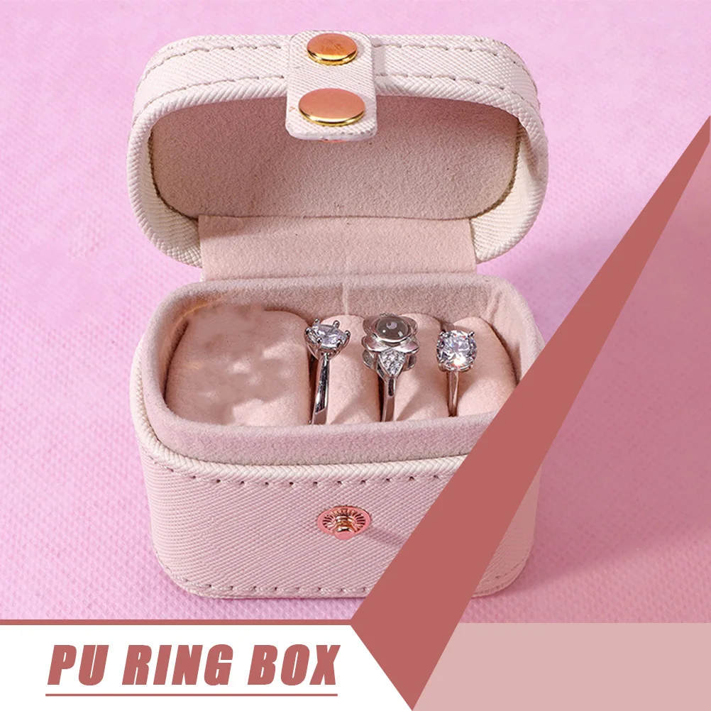 

Коробка для хранения ювелирных изделий, чехол для хранения колец для свадьбы, подарка на день рождения, органайзер из искусственной кожи, декоративный контейнер в стиле ретро