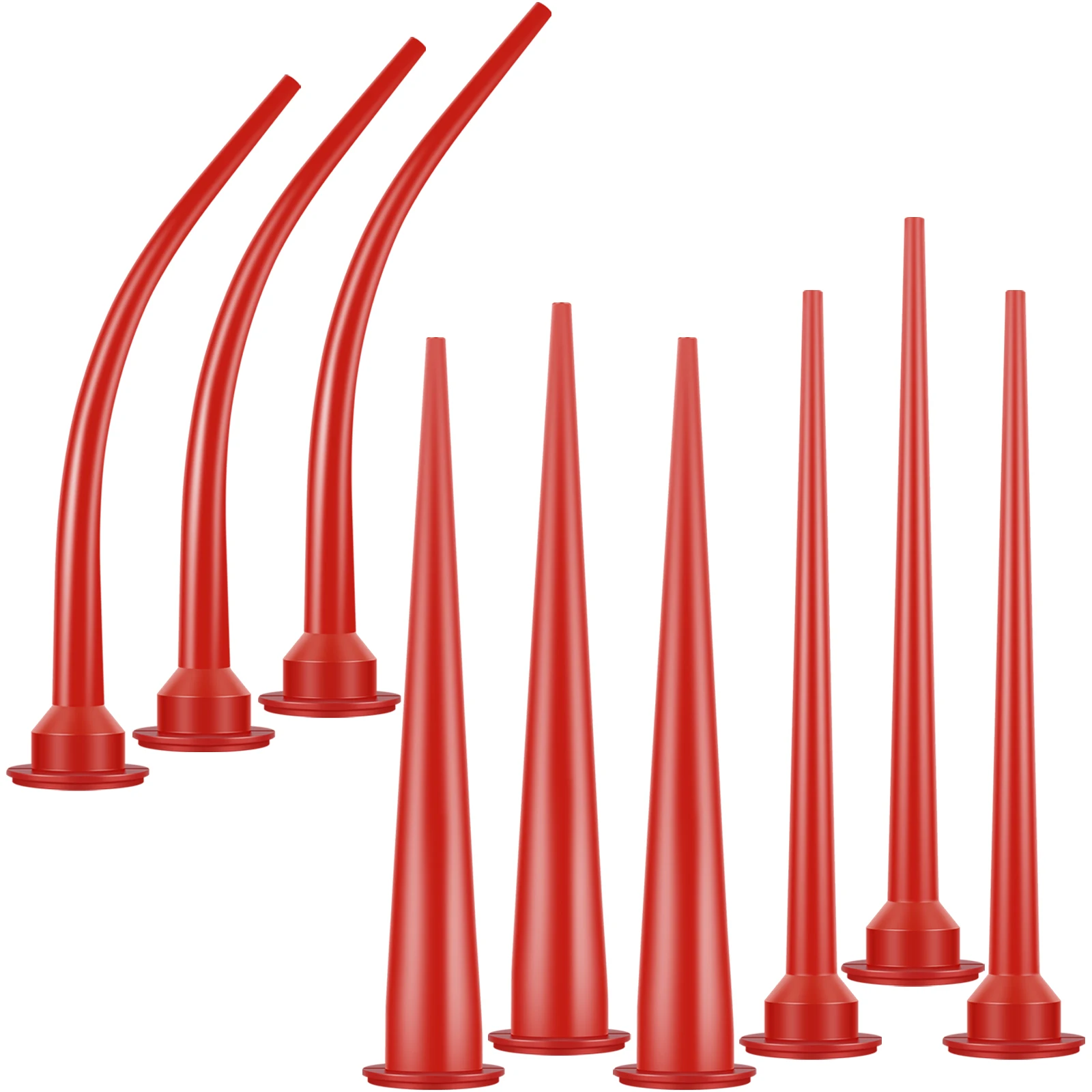 9 Pcs Caulking Nozzles ABS Curved Caulk Nozzle Applicator Sausage Long Caulking Extension Tool for Kitchen Bathroom Door Window