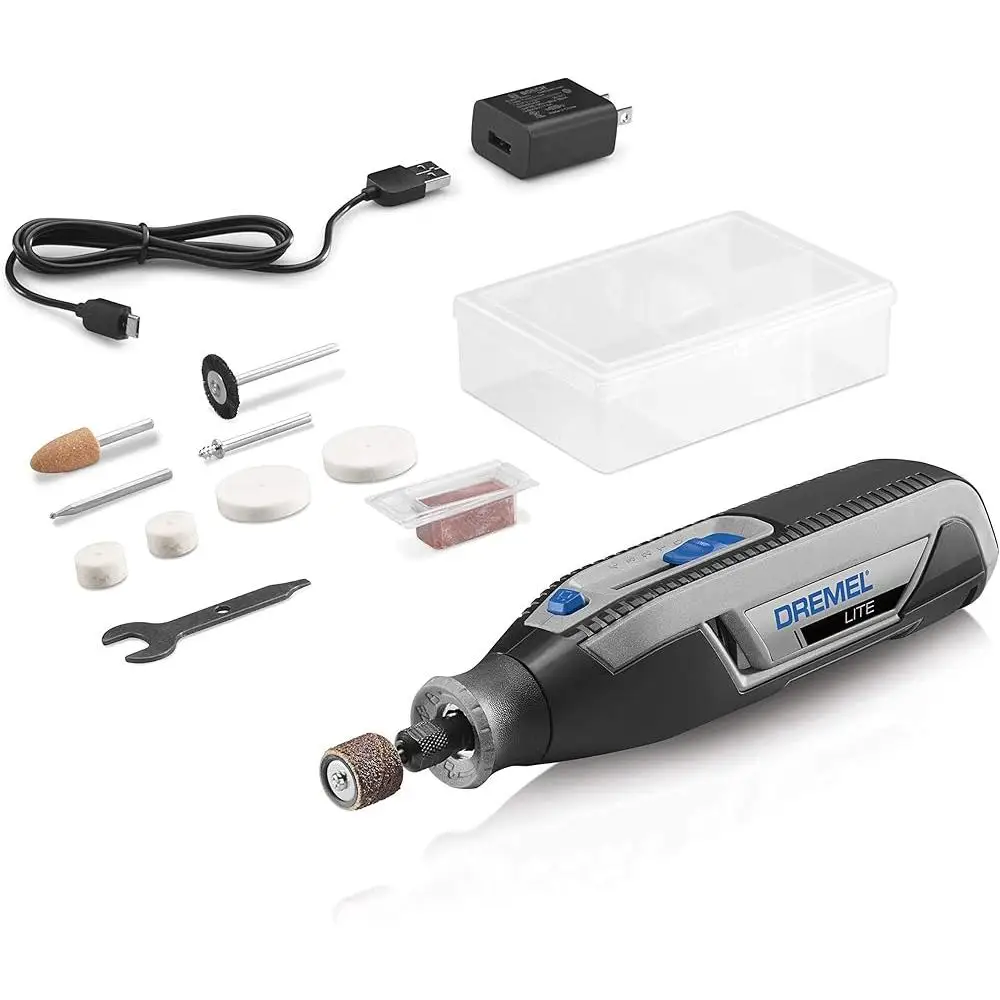 

Cordless Rotary Tool Kit 7760 N10 4V Li-Ion Variable Speed Multi-Purpose DIY Accessory Set USB Rechargeable Easy Change