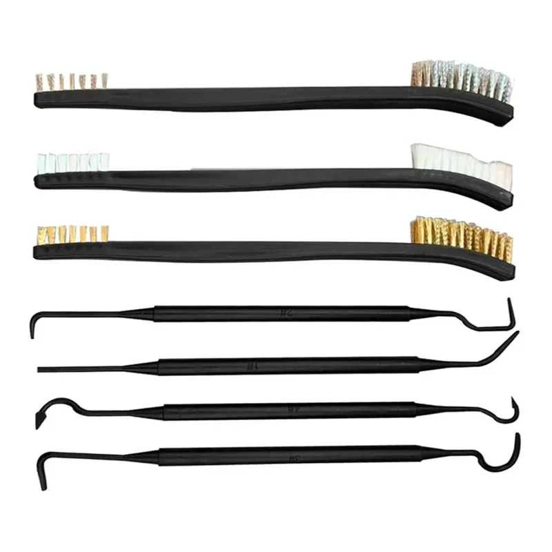 3 Pcs Mini Wire Brush Set Steel Brass Nylon Cleaning Polishing Detail Metal Rust Brush