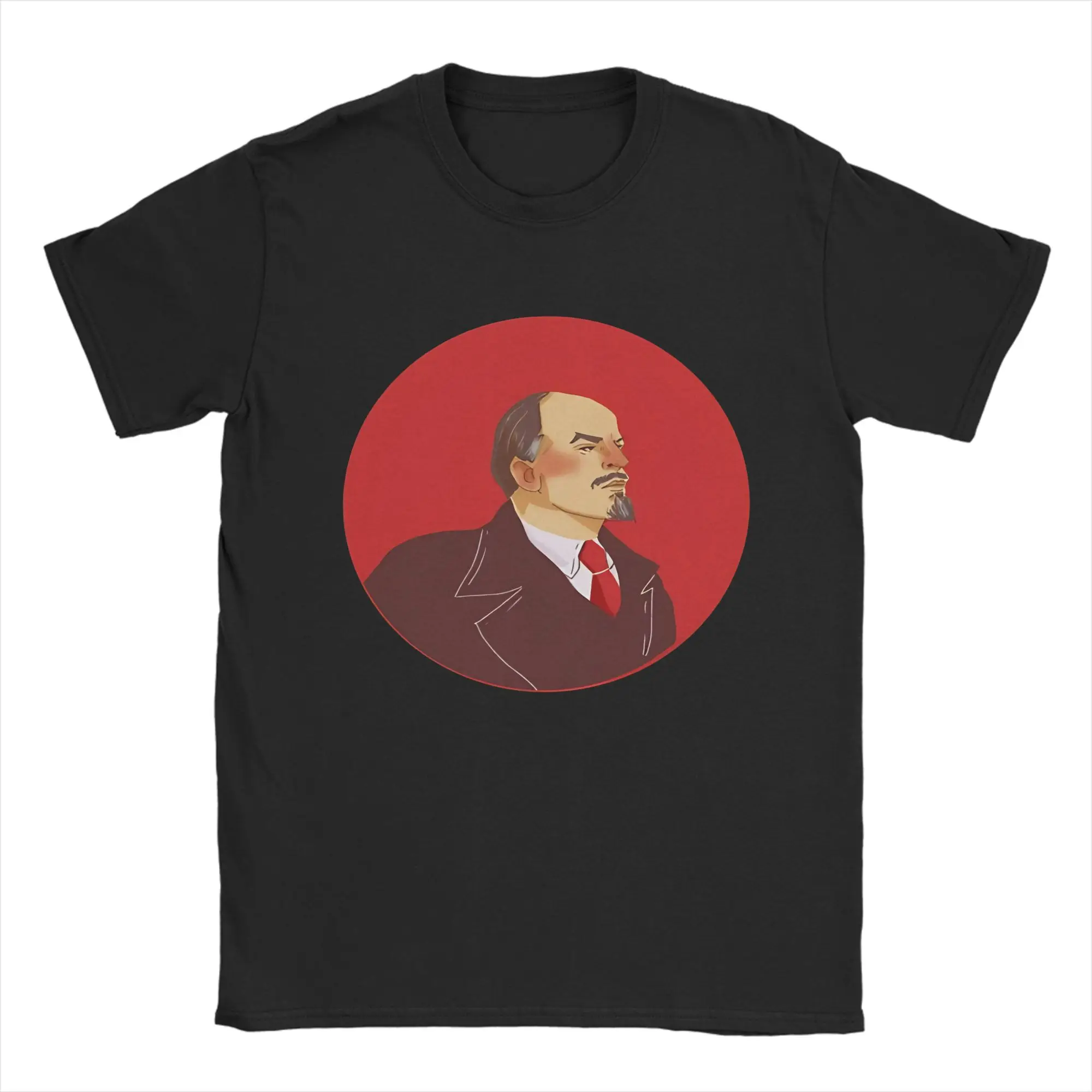 Men's Cccp Lenin  T Shirts  100 Cotton Tops Beach Vintage Short Sleeve T Shirt O-Neck Trendy Cool Pattern Tee Shirt