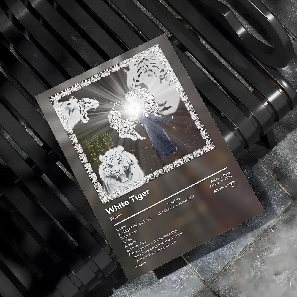 2Hollis Rapper Sänger Poster Wohnzimmer Schlafzimmer Bar Flur Klebende Wandkunst Druck Wasserfeste Ästhetische Dekoration – Detail 8