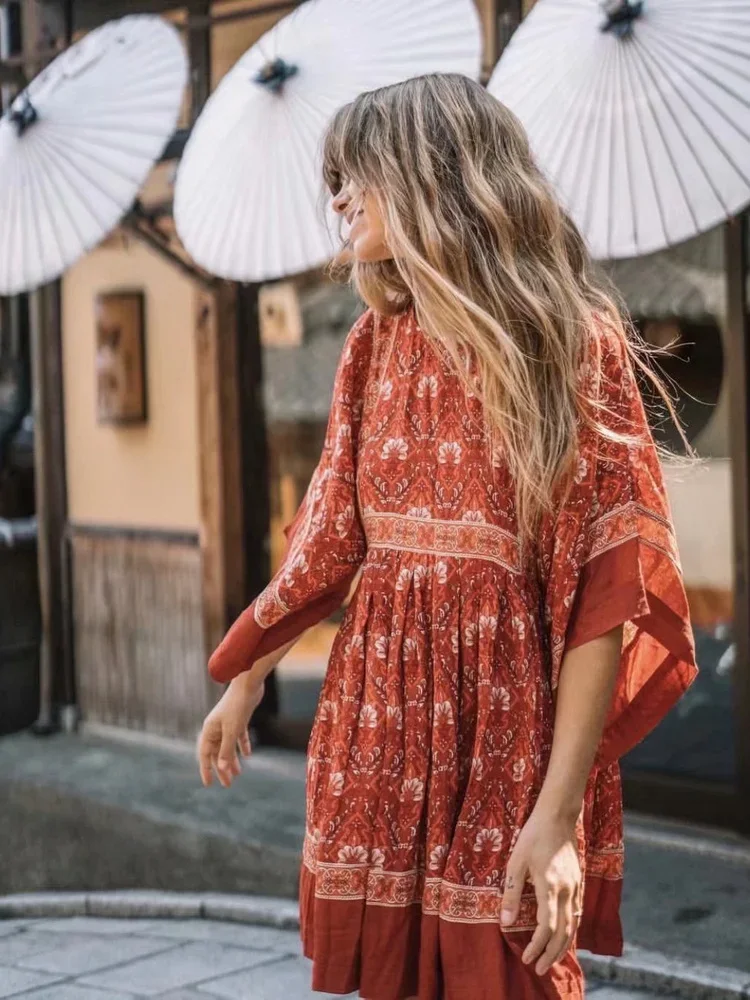 strapless open back dress Amara Bohemian Maxi Dress Red main image 0