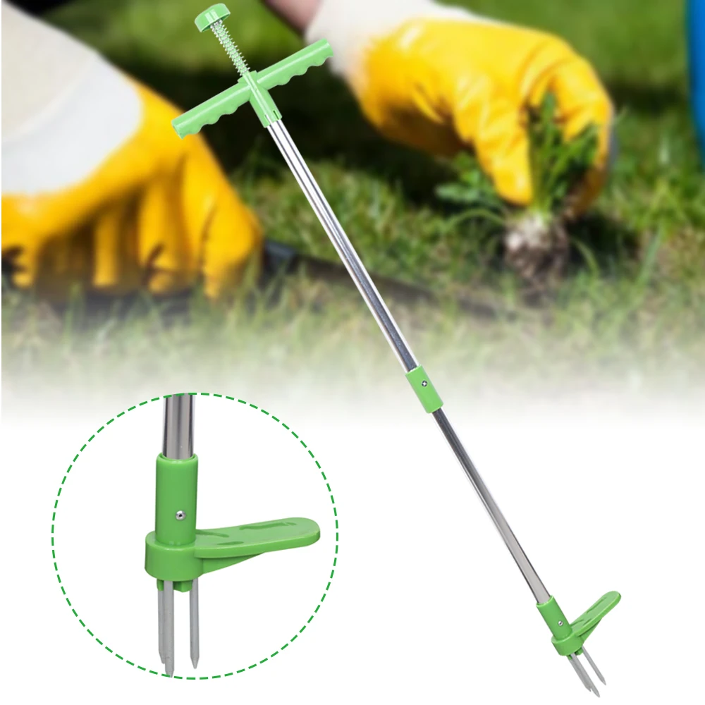 Vertical Lawn Mower Weeding Machine with Telescope Handle 3-Stage Cranes Manual Lawn Mower with High-strength Pedal