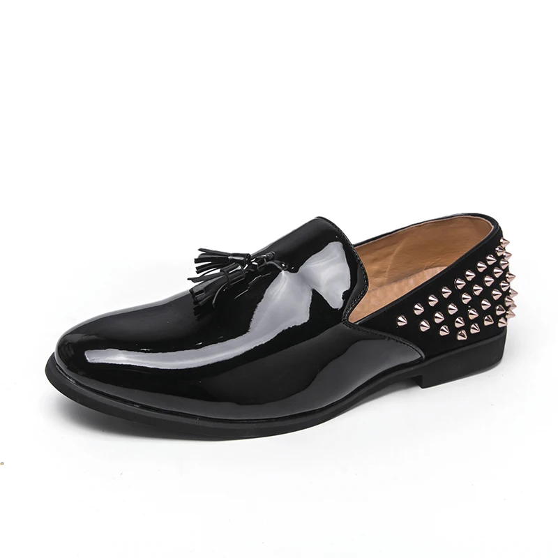 

Men Loafers PU Fashion Rivet Decoration Tassel Business Casual Men Shoes Size 38-46