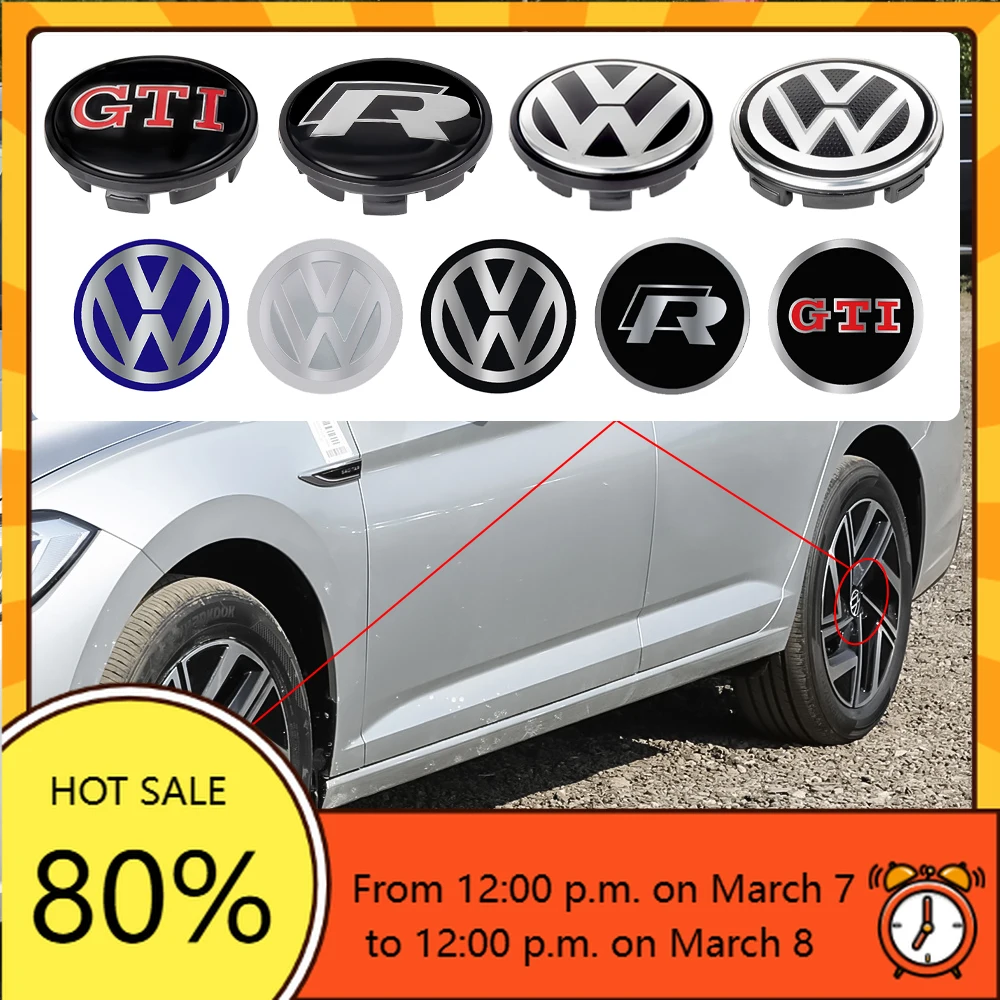 

For VW Volkswagen Jetta MK5 Golf 4Pcs 56/65/66mm Car Wheel Center Cover Stickers Hub Cap For Volkswagen Vw Tiguan Jetta Mk6 Scir