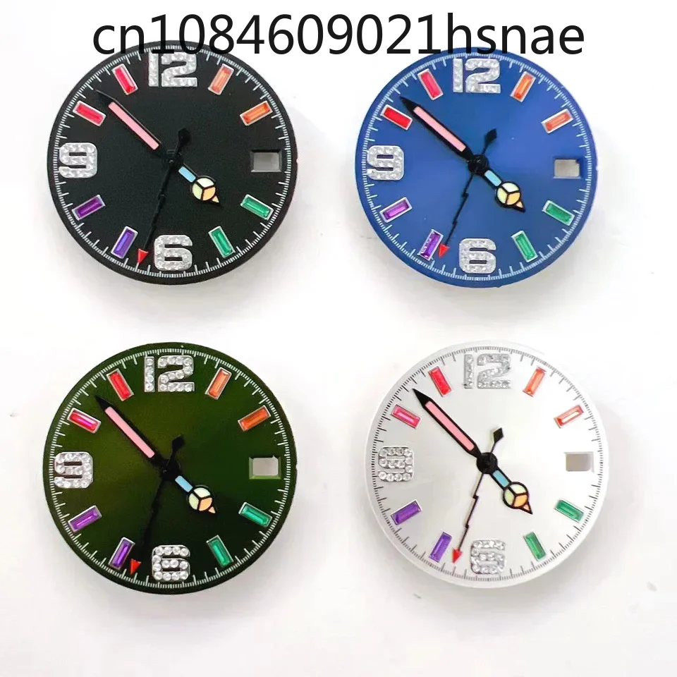 

Watch accessories 28.5mm dial + needle, sun pattern rainbow scale, suitable for NH35/36/4R/7S