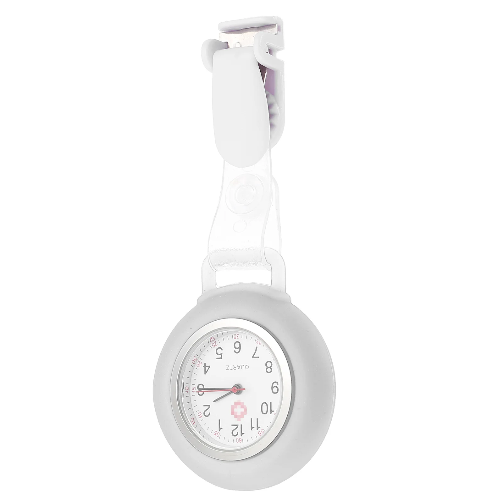 

Portable Nurse Silicone Clip Breast Watch White Lightweight Professional Nursing Accessories Pocket Watch Multi-function