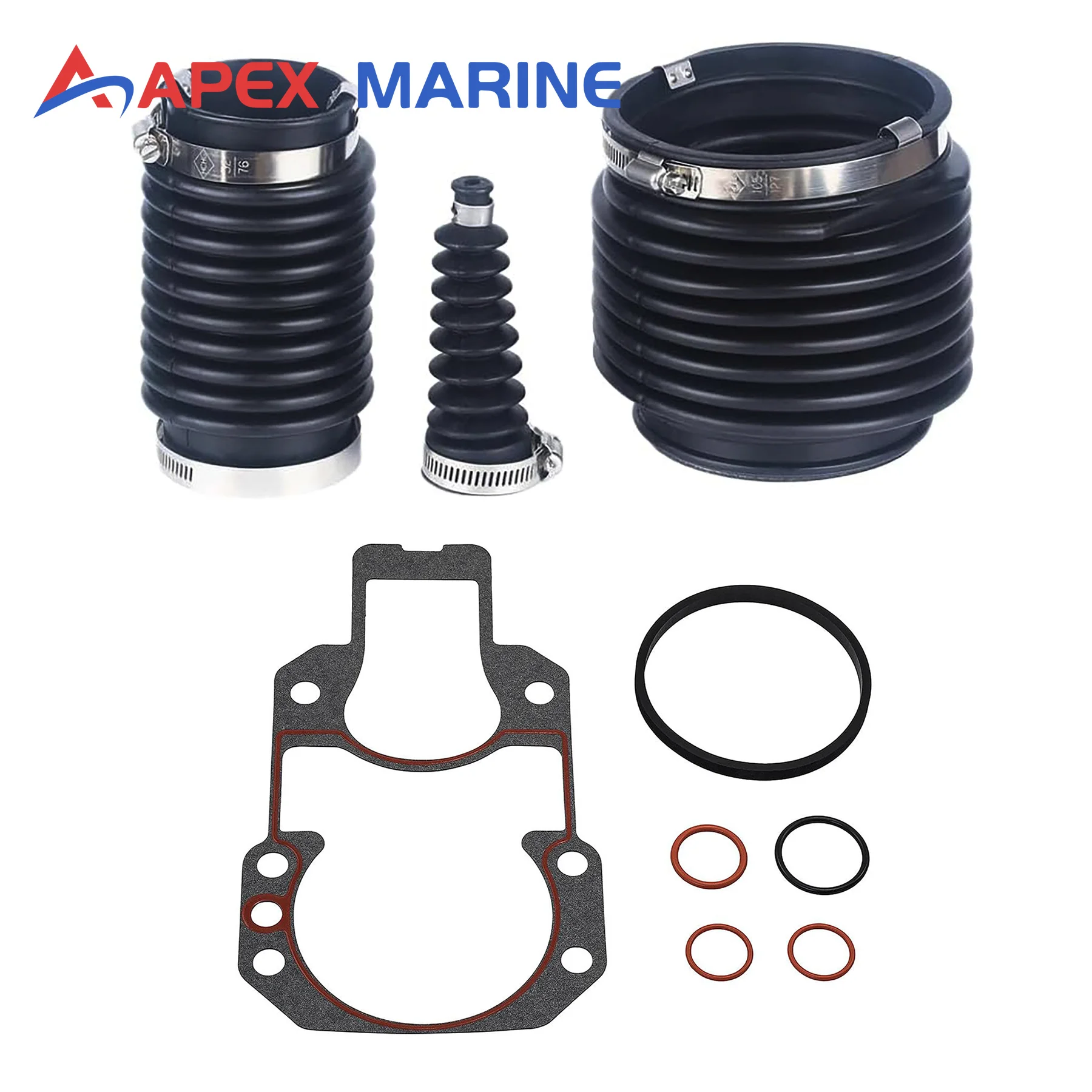 Marine Bellows Kit W/ Gasket Set Fits for Mercruiser Stern Drive R MC-I MR Alpha One Gen 2 Motor 74639 18654A1 816431A1 64818A2