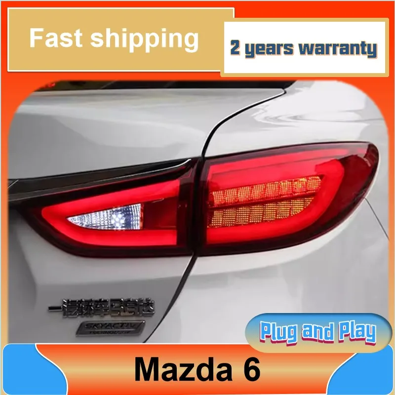 Car Styling for Mazda 6 Taillight 2014 2015 2016 Mazda6 Tail Light Rear DRL Fog Brake Turn Signal Reversing