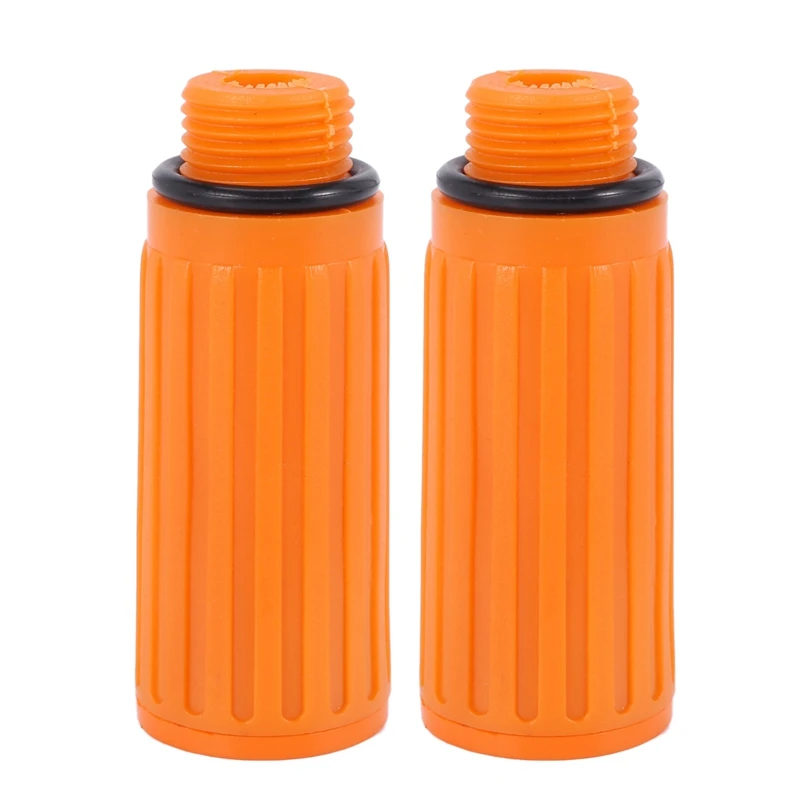 2Pcs 16Mm Male Thread Dia Plastic Oil Plug For Air Compressor Orange