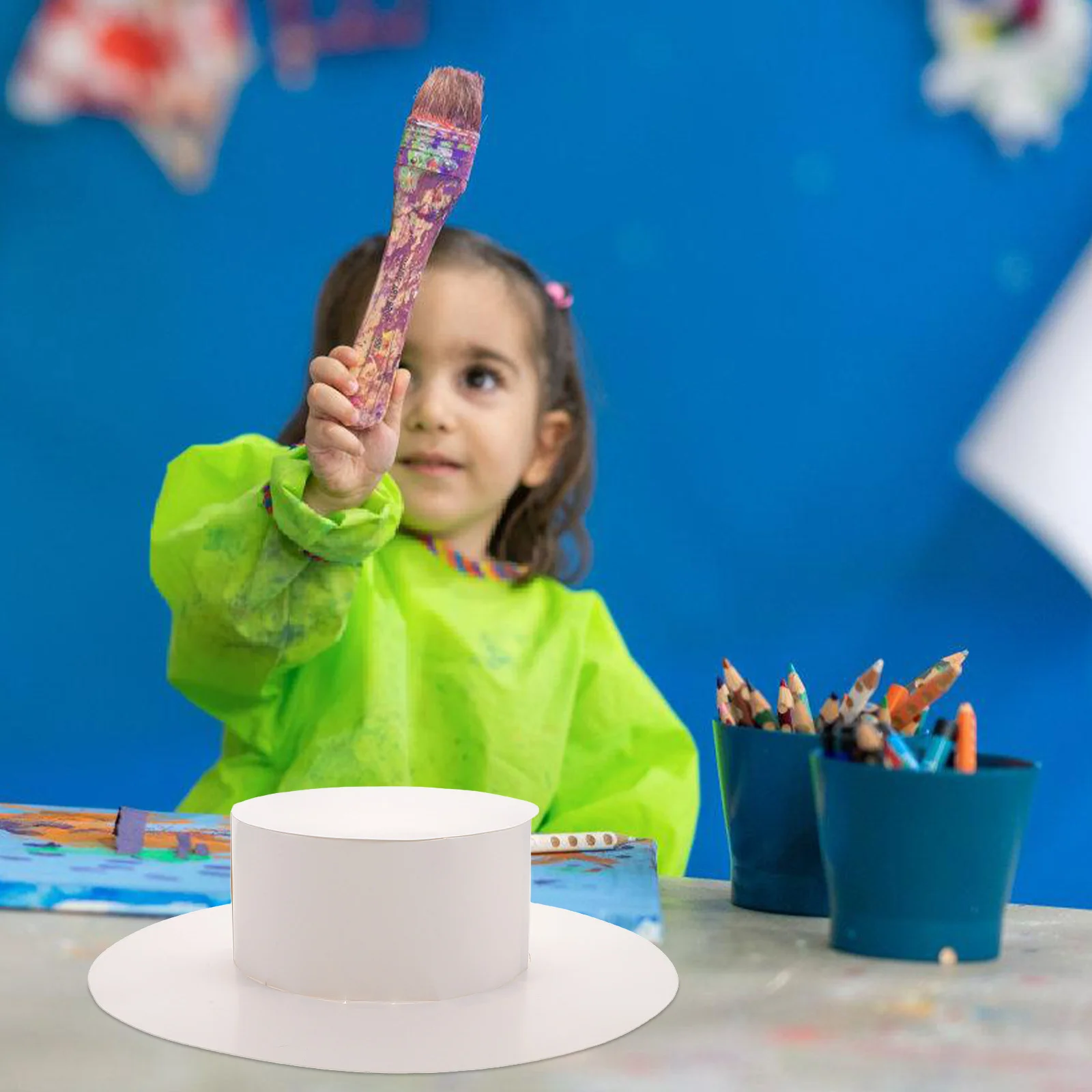 5 個 DIY 紙帽子子供用クリエイティブペインティングクラフト空白手描き子供用日よけ帽子家族活動画材