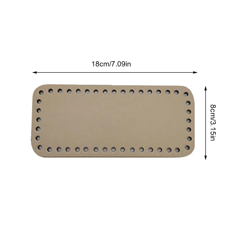 Parte inferior hecha a mano de cuero PU para mujer, monedero resistente al desgaste, accesorios rectangulares, piezas para bolso de mano, parte inferior de bolso de punto