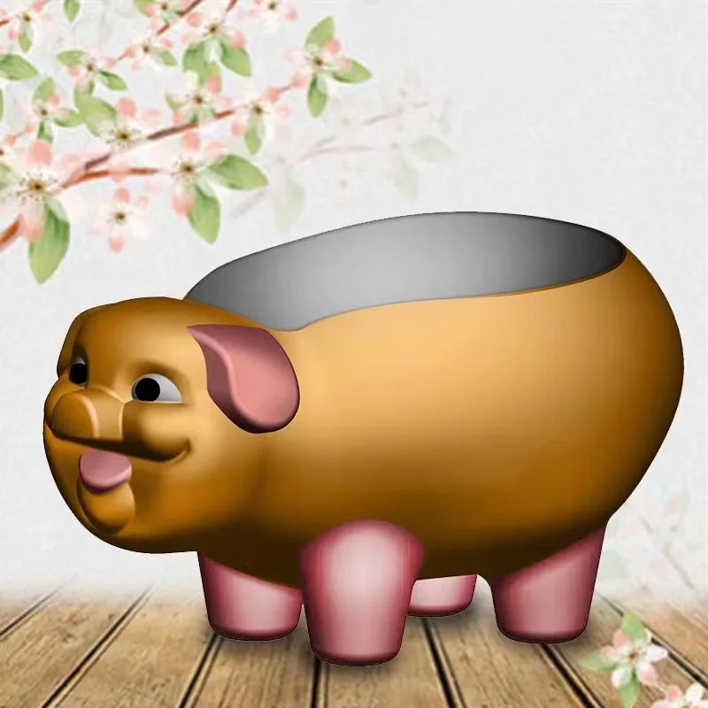 Reazone ABS  Concrete pig shape flower pot mold