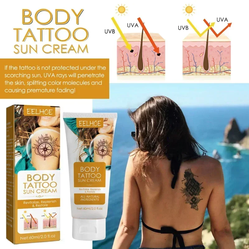 Tattoo sunscreen outdoor isolation sun cream protection ultraviolet rays body repair tattoo fading discoloration Sunblock care