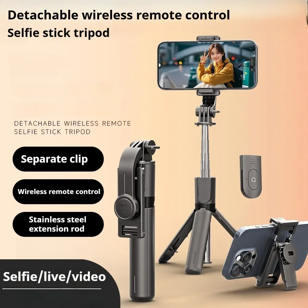 Bluetooth Mini Selfie Stick Tripod Portable Stand for Phones Live Streaming Travel Photography Adjustable with Remote Control