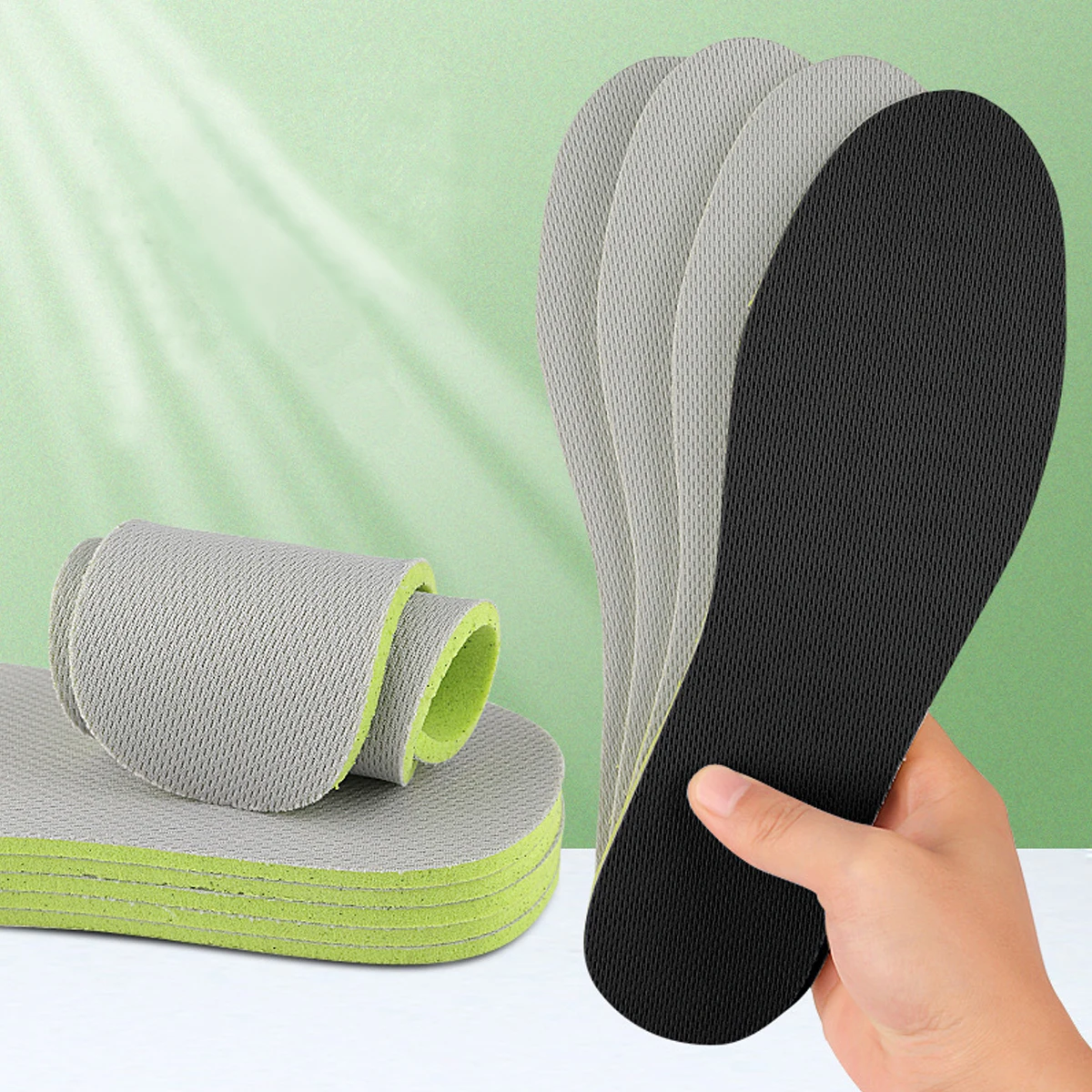 2 pairs Men Women Insoles Deodorant Soft Shock Absorption Sport Shoes Pad Breathable Vigorously Walking Sport Insoles Unisex