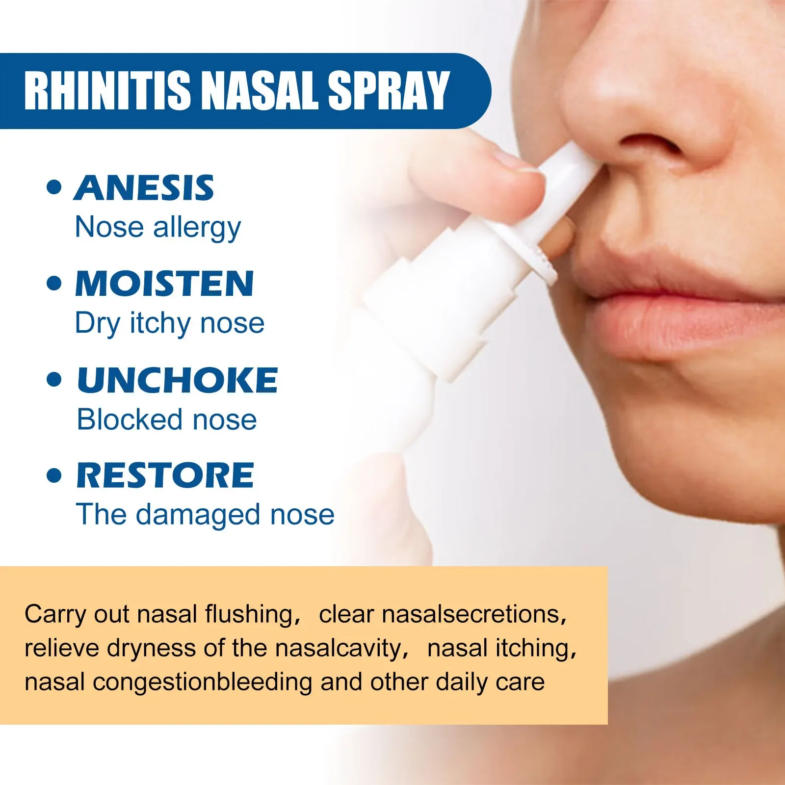 Rhinitis Nasal Spray Adults and Children Relieve Nasal Congestion and Discomfort Sneeze Nose Care Liquid Спрей Для Носа