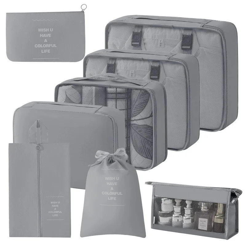 7/8/9/10 Stuks Set Reisorganisator Opbergzakken Koffer Verpakking Cubes Set Koffers Draagbare Bagage Kleding Schoen netjes Pouch Opvouwbaar