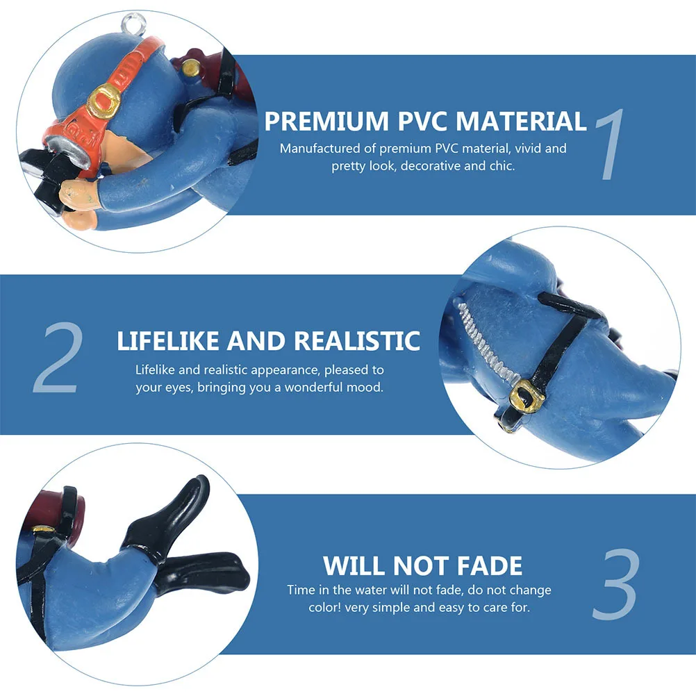 

2Pcs Floating Diver Decor High-Class PVC Aquarium Ornament Realistic Fish Tank Decoration Aquarium Decorations