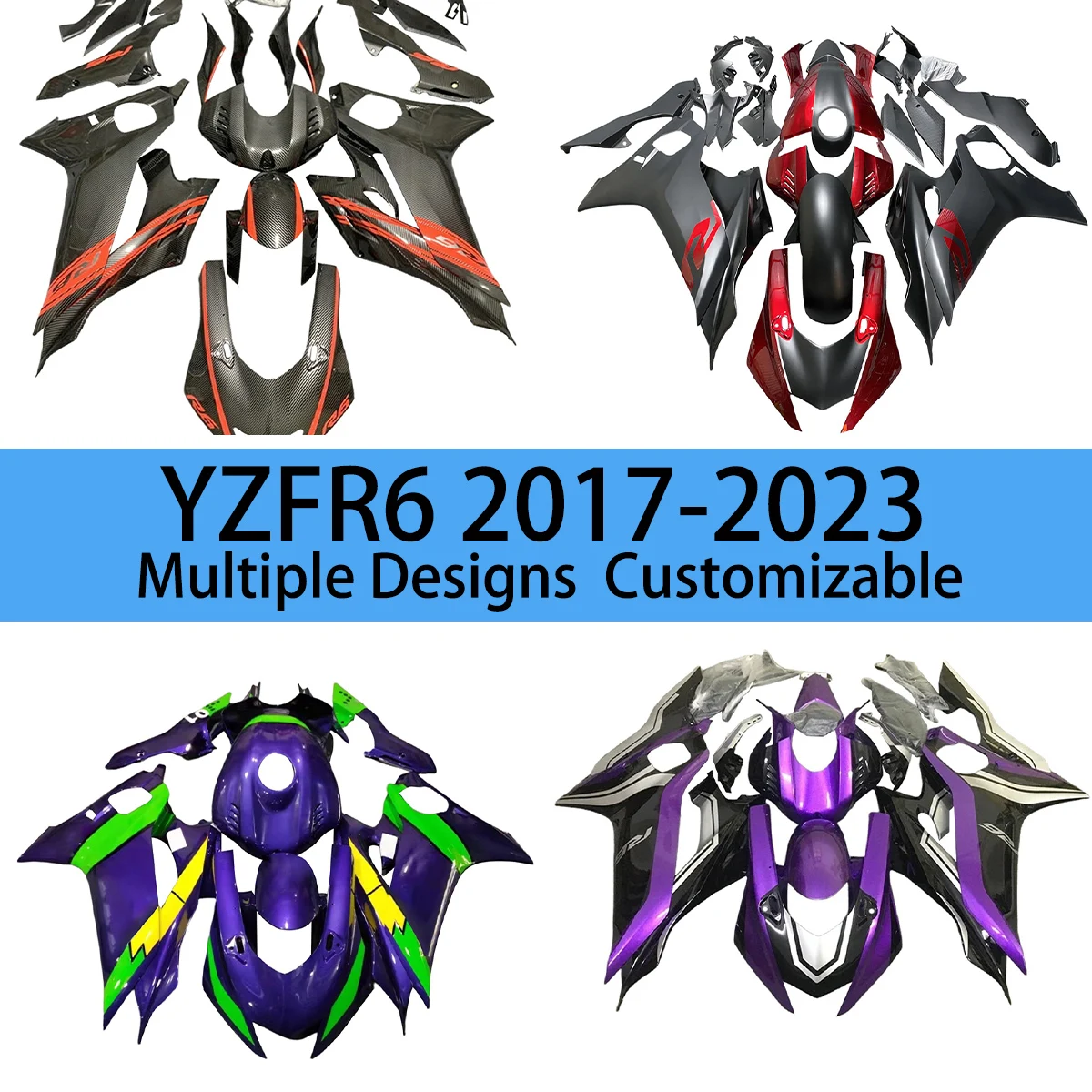

Для YAMAHA YZFR6 2017 2018 2019 2020 2021 2022 2023 комплект обтекателей для восстановления YZF R6 17-23 настраиваемый комплект обтекателей для мотоцикла