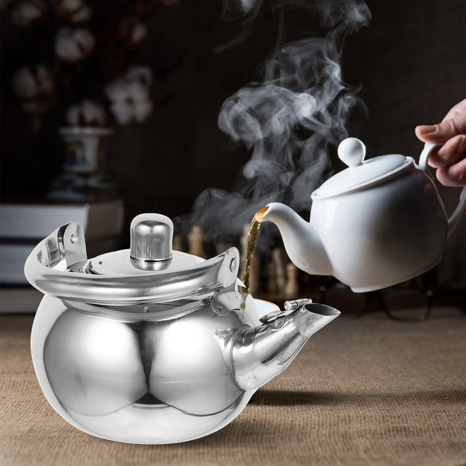 

Stainless Steel Coffee Kettle With Strainer Heat Resistant Handle Fast Boiling Kitchen Tea Pot For Household