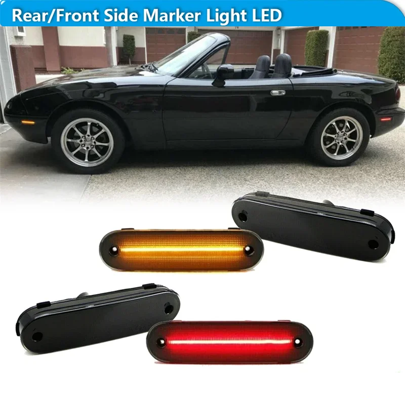 For Mazda Miata 1990-1997 & MX-5 1999-2005 Car LED Front Rear Bumper Side Marker Lights Turn Signal Lights Parking Lights 12V