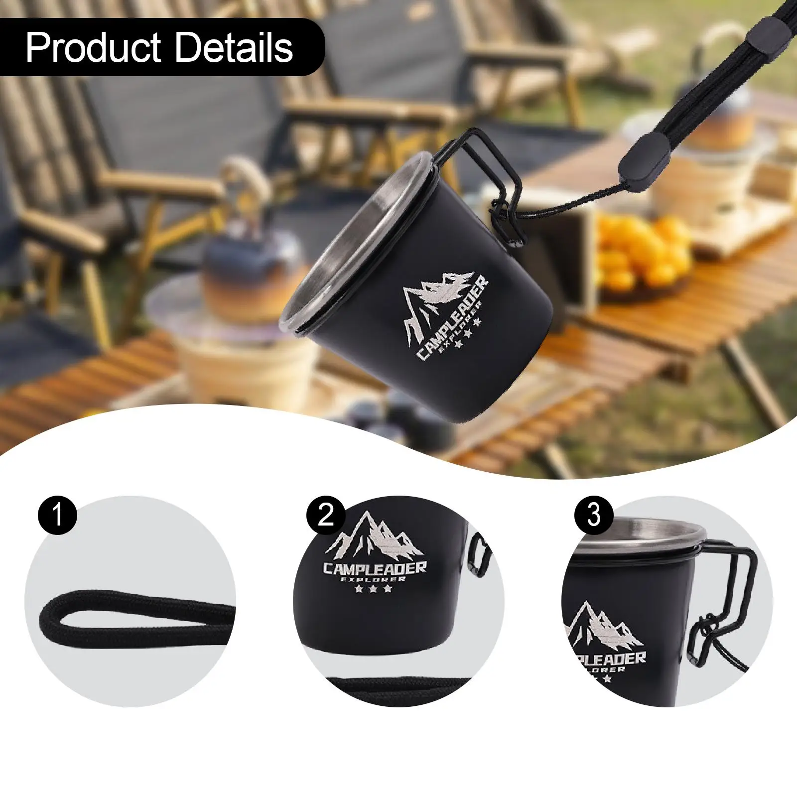 كوب للتخييم، أدوات للشرب خفيفة الوزن، قابلة لإعادة الاستخدام، كوب شاي محمول، كوب للشرب، كوب للتخييم والمشي لمسافات طويلة والتسلق والصيد والنزهات في الهواء الطلق